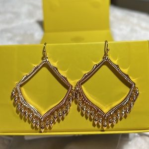 KENDRA SCOTT Rose Gold Drop Earrings w/ Jewelry Bag  Never Worn NO BOX!